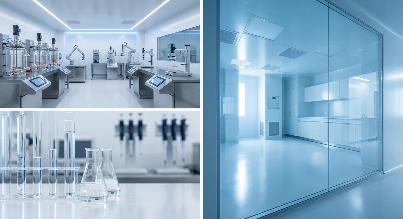 Laboratorio clínico moderno Sintesis — equipo de última generación en ambiente estéril